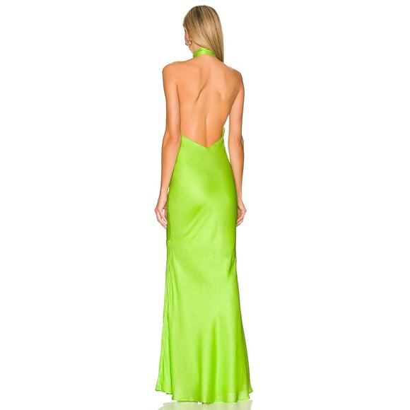 Olivia Rubin Colleen Silk Blend Maxi Dress Gown Halter Neck Tie Scarf Gala Sz 2 - Picture 4 of 14